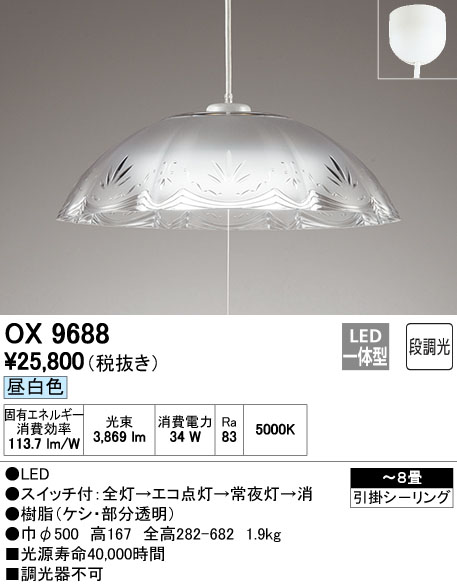 オーデリック OX9688S 8畳用