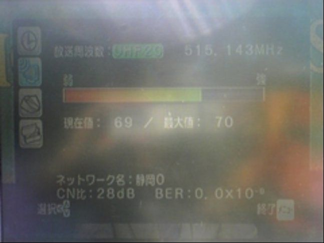 ホテル / 静岡日本平局 (調査) - テストアンテナ直下にて 地デジチューナで受信確認。受信良好